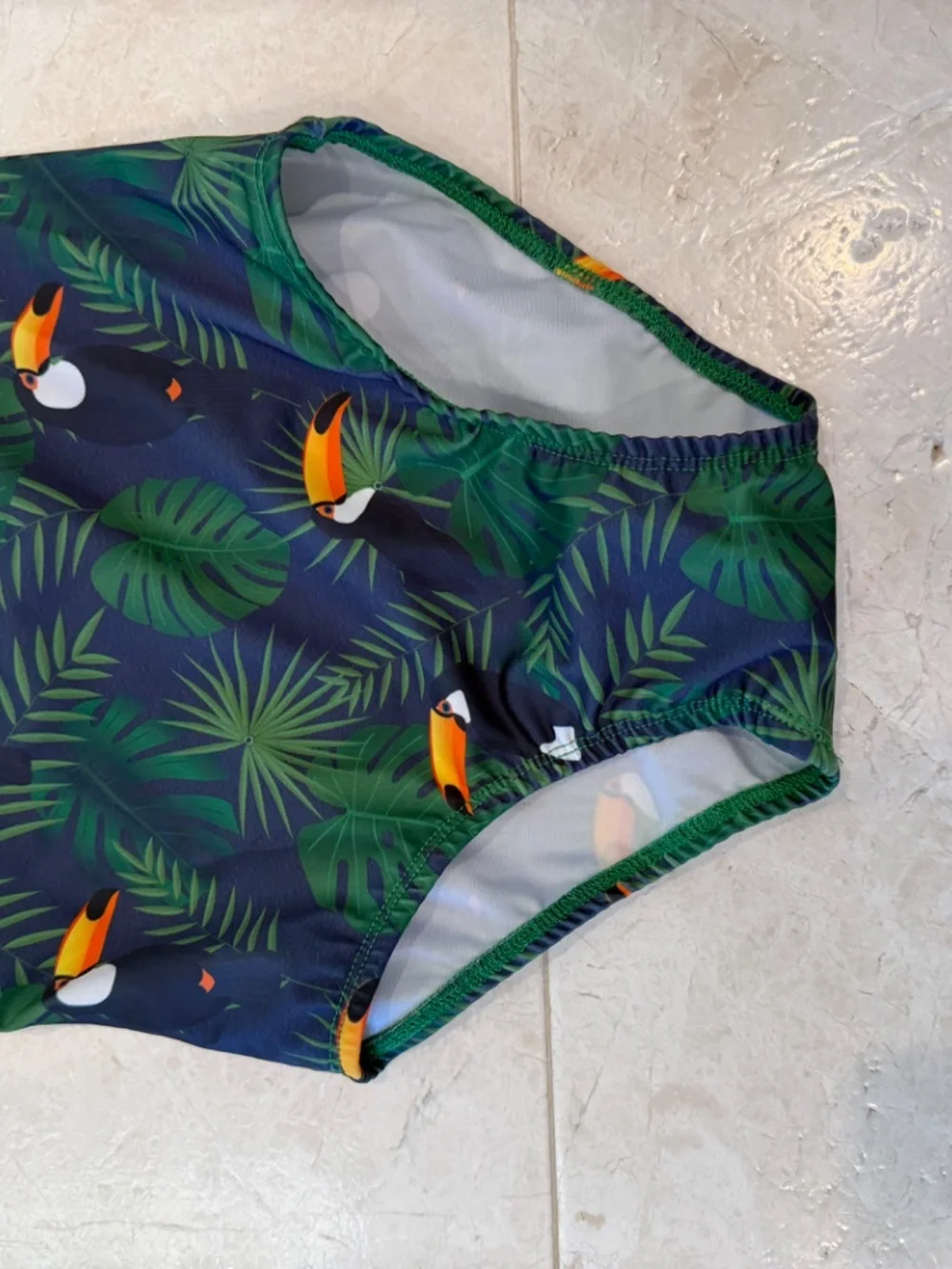 Princess C by F. Fantagiro Girls Toucan Tropical One Piece Swimsuit Size 10
